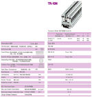 Industri 16mm2 Din Rail Terminal Blok 800v / 76A Kuningan 10mm Stripping Panjang
