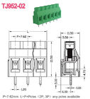Brass PCB Screw Terminal Block 7.62mm Pitch M3 300V 30A PA66 UL94-V0 Class