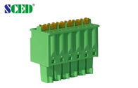 Green Spacing 3.5mm Plug In Terminal Blocks Wanita 2-22 Posisi 300V / 8A