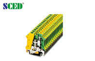 Kuning &amp;amp; Hijau 8.2mm Width Din Rail Terminal Blocks With Single Deck