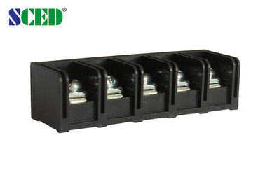 11mm Pitch Black 20A Blok Terminal Daya Penghalang Dengan 2-12 Tiang Kuningan PBT