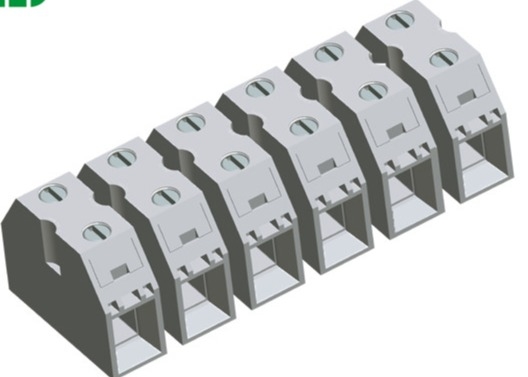 Sekrup Baja 50A Terminal Umpan Melalui Konektor Pitch 13.5mm 2-16 Tiang Tembaga