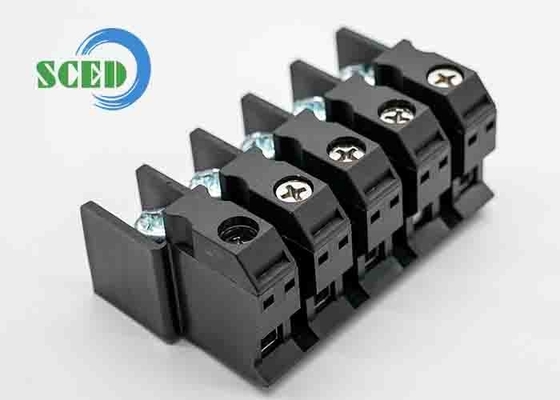 Masukan melalui 90A 600V PA66 M5 Blok Terminal Pengeboran 15.00mm 4-20 AWG