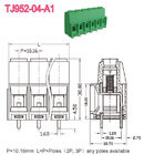 Pitch Komunikasi 10.16mm PCB Screw Terminal Block 57A 2-16 Tiang