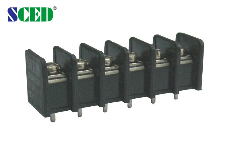 9.525mm Pitch Black PCB Terminal Blok 20A / 300V M4 Sekrup UL94-V0 Kuningan
