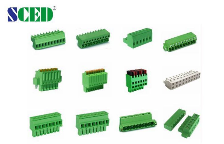Blok Terminal Pluggable Tingkat Tunggal Konektor Perempuan Kuningan Pitch 7.62mm