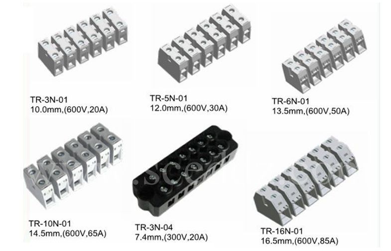 Umpan 50A Melalui Terminal Blok Pitch 13.5mm 2 - 16 Tiang Tembaga