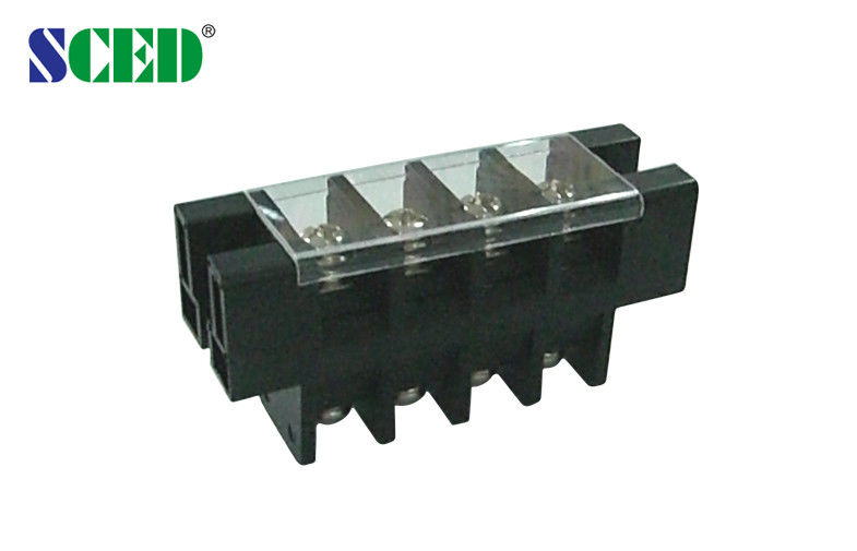 21mm Perforasi 180A Panel Mount Feed Melalui Blok Terminal Dengan Penutup Plastik