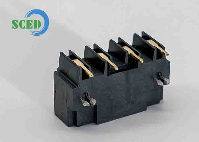 LCP Plating Emas Hitam Warna Pluggable Terminal Block Dengan Sudut Kanan 7.5mm 300V 16A