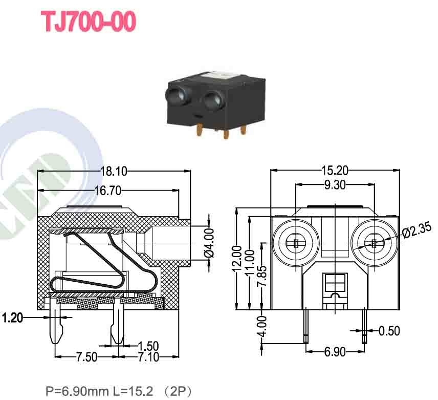 Black 300V 10A PBT sekrup tipe terminal blok untuk koneksi listrik -40C- 105C
