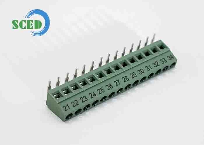 Pitch 5.00mm 300v PCB Terminal Blok 10A 2P-24P kanan sudut kabel Inlet 12-26 AWG