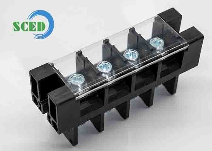 21.00mm PBT Feed Melalui 180A Panel Mount Perforasi Terminal Block Dengan Penutup Plastik