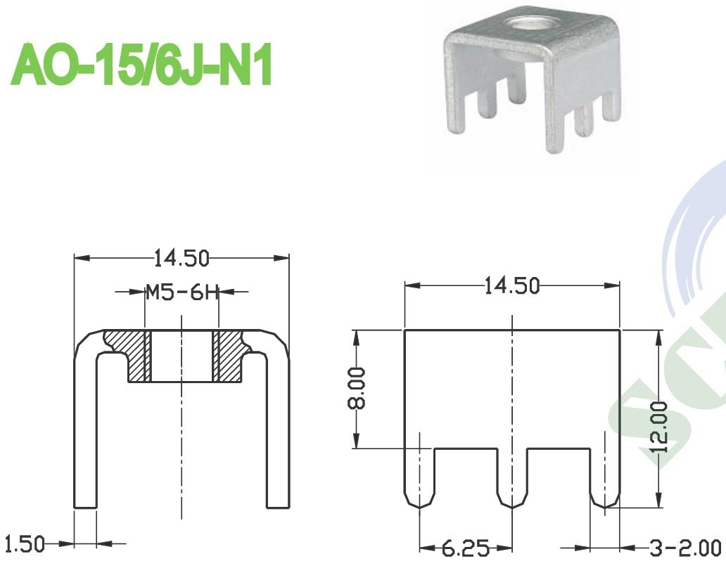 PCB Terminal Block Accessories Brass 6.25*13.00mm Wire Terminal Connectors 85A M5