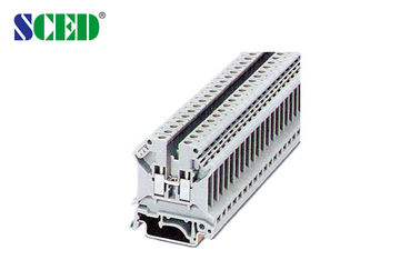 Blok Terminal Terpasang Rel 6.2mm Lebar Abu-abu 600V 30A AWG 30-10