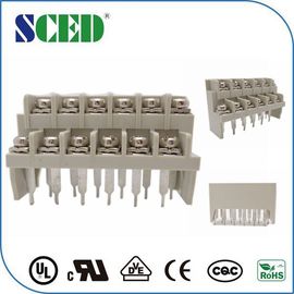 Spasi 7.62mm Barrier Terminal Block Grey Color 3 - 20P Jumlah Screw Kontak