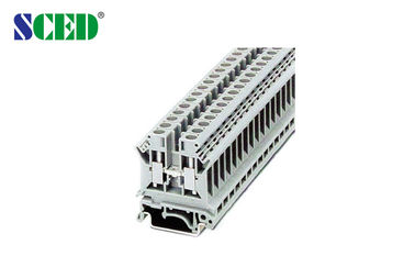 Terminal Terpasang Rel Sudut Kanan Blok 600V 50A Lebar Rel Din 8.2mm