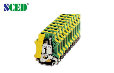 Kustom 25mm 2 Uk Din Rail Terminal 12.2mm Saluran Masuk Kawat Sudut Kanan