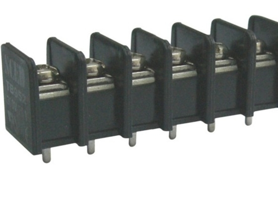 UL94-V0 Kuningan Hitam PCB Terminal Blok 20A / 300V M4 Sekrup Pitch 9.525mm