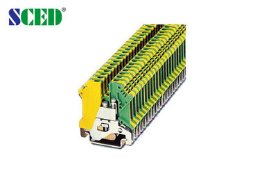 Ground Ground 6mm2 Din Rail Terminal Blok Konektor Listrik Industri