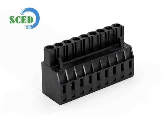 Header Blok Terminal Plug-in Pria Soket 300V 15A 2-24P Pitch 5.08mm Hitam Blok Terminal Plug-in