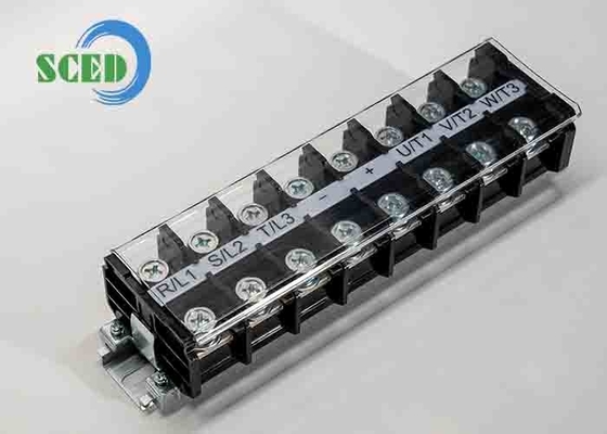 600V 101A Hitam 2-20AWG PCB High Current Terminal Block Untuk Situs Server
