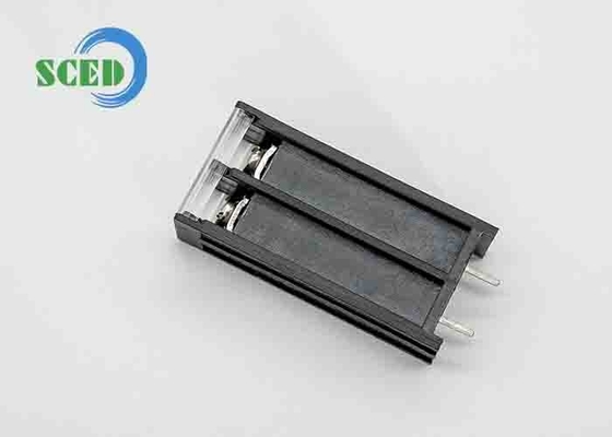 10.00mm tipe penghalang blok terminal 20A 300V plastik hitam 2 kutub