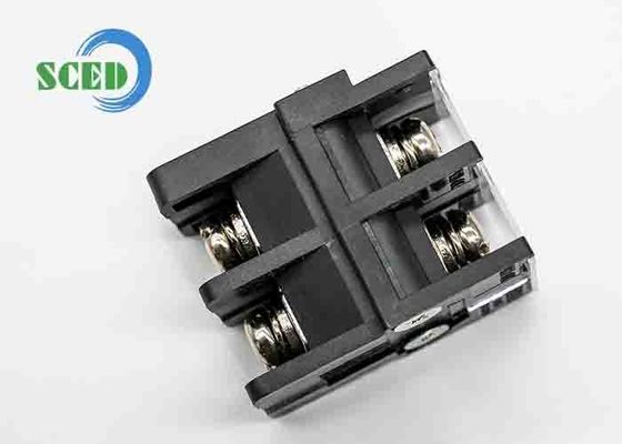 12.2mm Terminal Lebar Feed Melalui Terminal Blok dengan Inlet Kawat Sudut Kanan dan Kuningan Clamp Cage