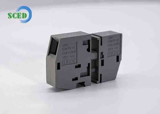 Bahan Rel Baja Blok Terminal Rel DIN 0.7kg Sampel 1 Gratis Komponen Kabel Listrik Tahan Lama untuk Industri