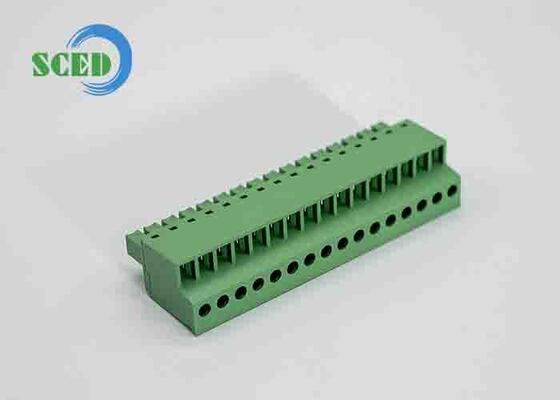 PA66 Plastik Plug-in Terminal Block dengan 3000V AC/menit Tegangan Tetap dan -40°C sampai +105°C suhu operasi untuk PCB