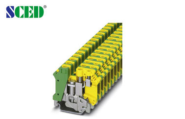 Terminal Rail Rail 16mm2 Blok Lebar 10.2mm AWG 24 - 6 Terminal Ground Blok Hijau dan Kuning